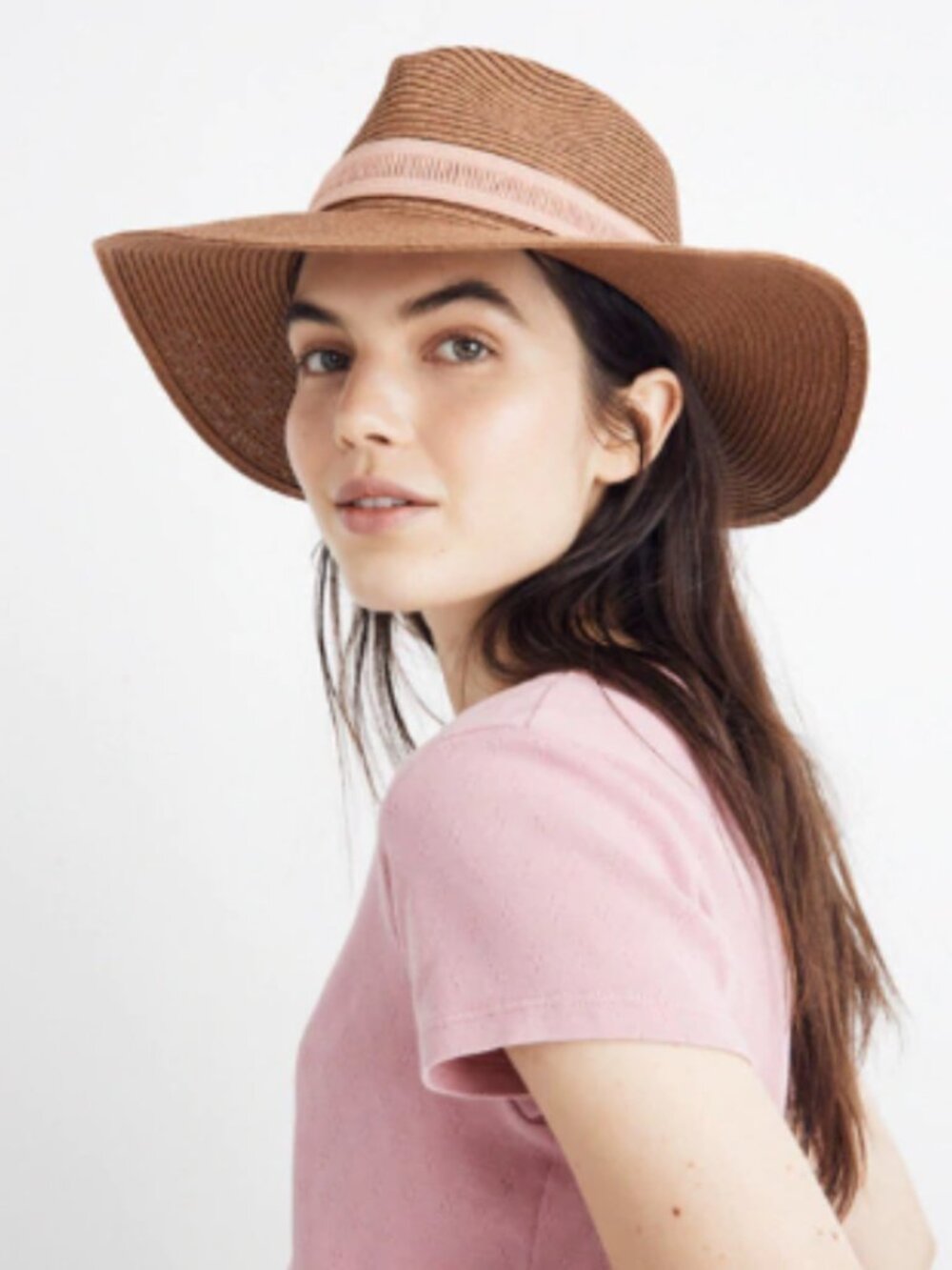 Madewell Packable Mesa Woven Straw Beach Sun Hat Size S/M Lightweight Wide Brim